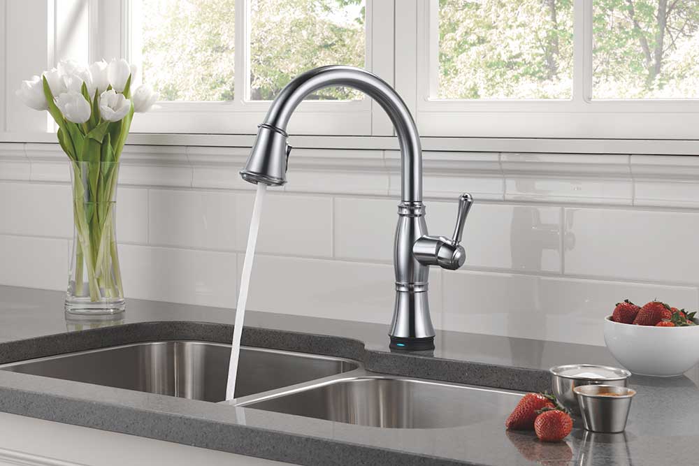 Kitchen sink overlooking window